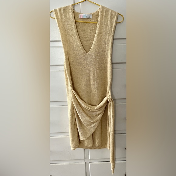 Free People Beach NOWT Poppy sweater mini dress in yellow only size medium - Picture 7 of 14